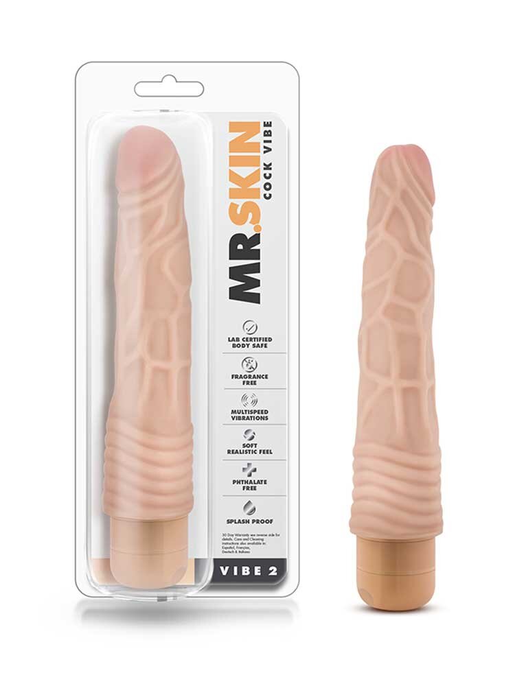 22.8cm Dr Skin Realistic Vibrator Vanilla Blush Novelties